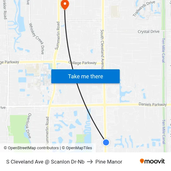 S Cleveland Ave @ Scanlon Dr-Nb to Pine Manor map