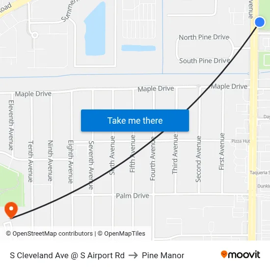 S Cleveland Ave @ S Airport Rd to Pine Manor map