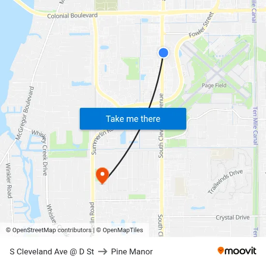 S Cleveland Ave @ D St to Pine Manor map