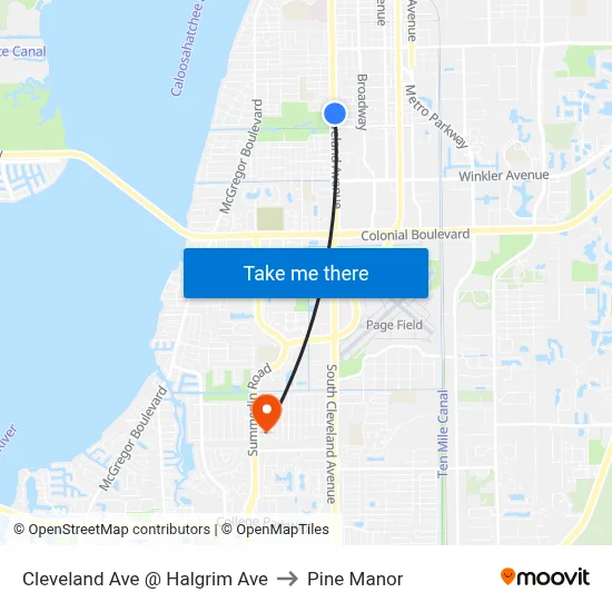 Cleveland Ave @ Halgrim Ave to Pine Manor map