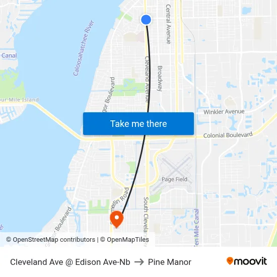 Cleveland Ave @ Edison Ave-Nb to Pine Manor map