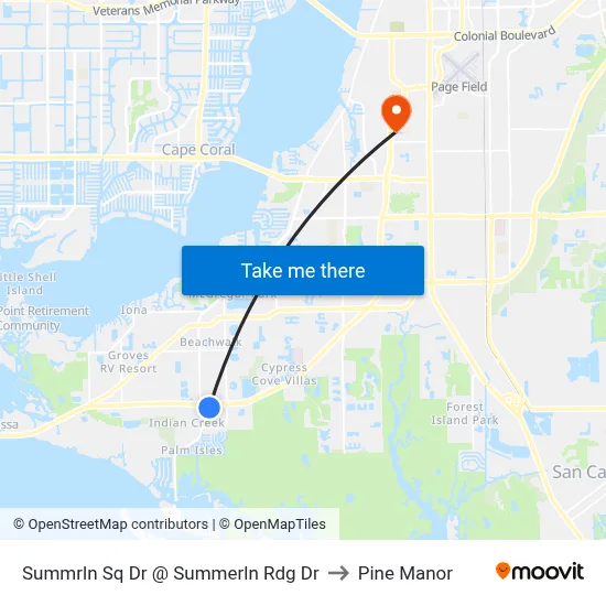 Summrln Sq Dr @ Summerln Rdg Dr to Pine Manor map