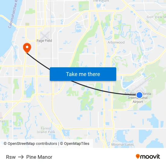 Rsw to Pine Manor map