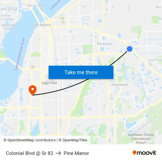 Colonial Blvd @ Sr 82 to Pine Manor map