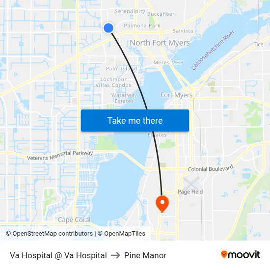 Va Hospital @ Va Hospital to Pine Manor map