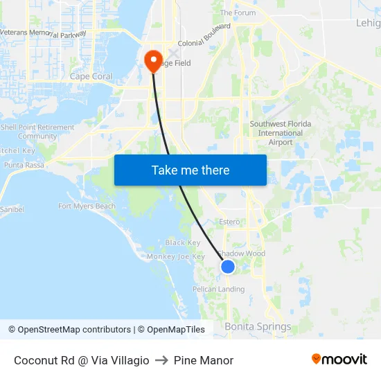 Coconut Rd @ Via Villagio to Pine Manor map