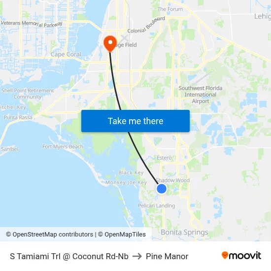 S Tamiami Trl @ Coconut Rd-Nb to Pine Manor map