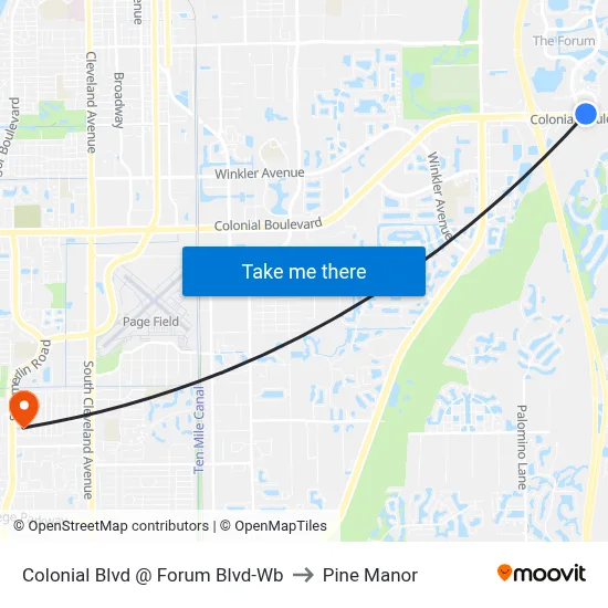 Colonial Blvd @ Forum Blvd-Wb to Pine Manor map