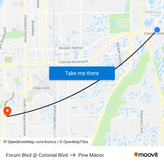 Forum Blvd @ Colonial Blvd to Pine Manor map