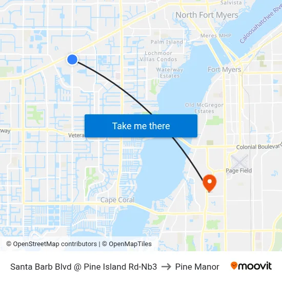 Santa Barb Blvd @ Pine Island Rd-Nb3 to Pine Manor map