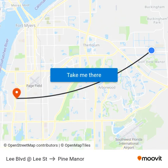 Lee Blvd @ Lee St to Pine Manor map