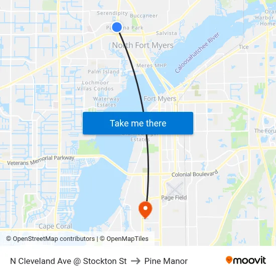 N Cleveland Ave @ Stockton St to Pine Manor map