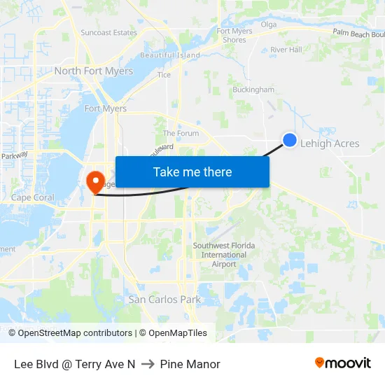 Lee Blvd @ Terry Ave N to Pine Manor map