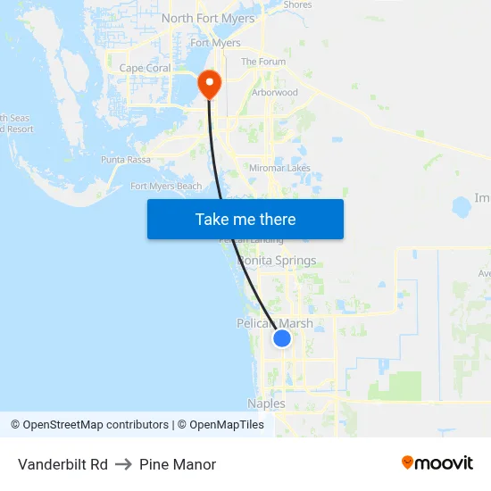 Vanderbilt Rd to Pine Manor map