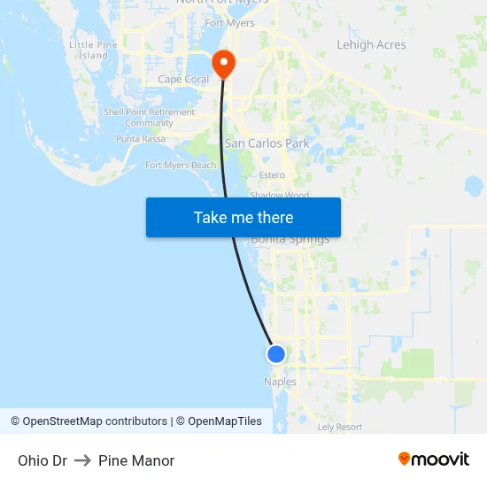 Ohio Dr to Pine Manor map