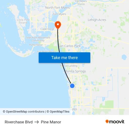Riverchase Blvd to Pine Manor map