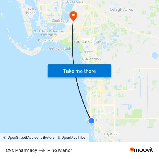 Cvs Pharmacy to Pine Manor map