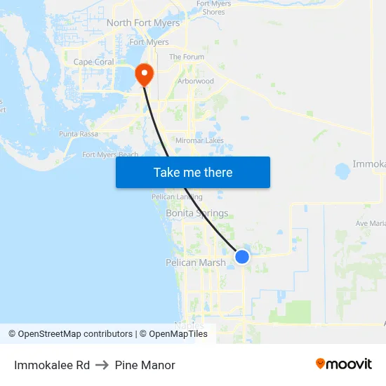 Immokalee Rd to Pine Manor map