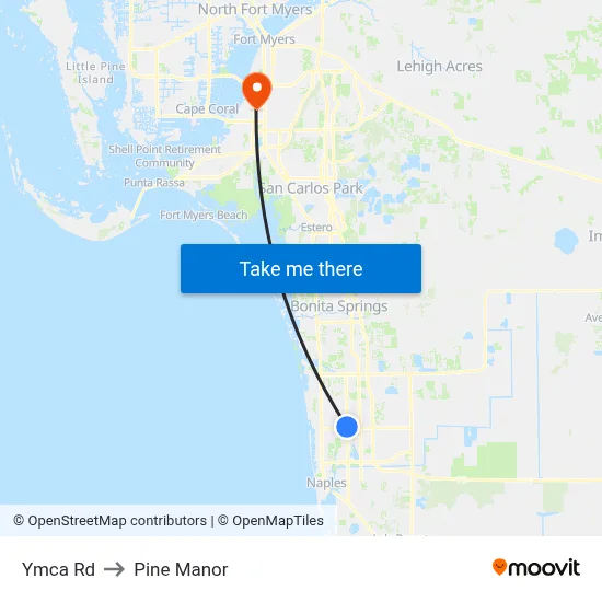 Ymca Rd to Pine Manor map