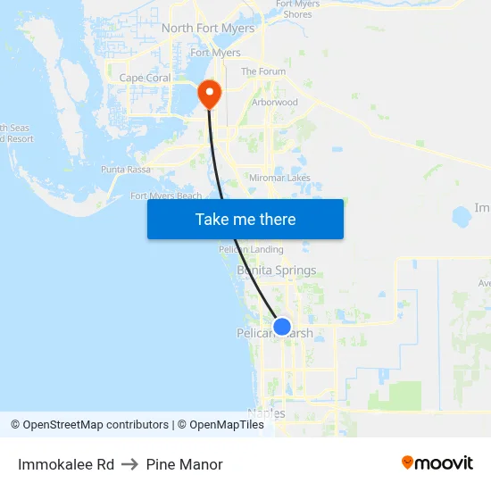 Immokalee Rd to Pine Manor map