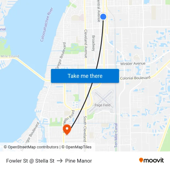 Fowler St @ Stella St to Pine Manor map