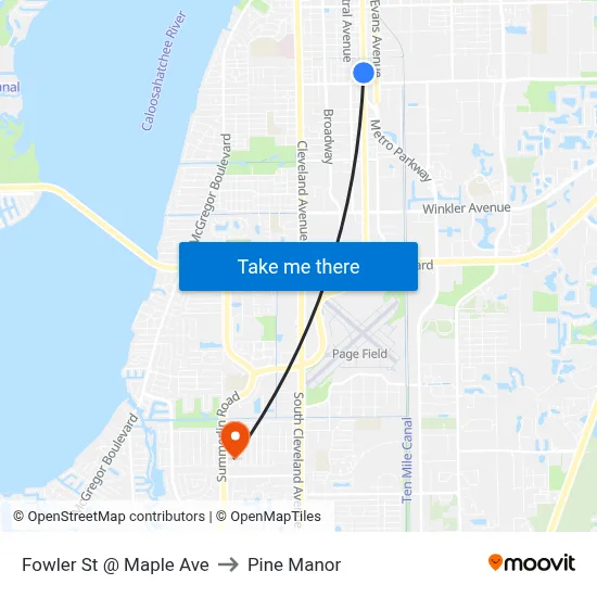 Fowler St @ Maple Ave to Pine Manor map