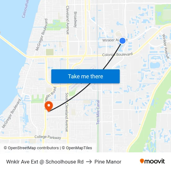 Wnklr Ave Ext @ Schoolhouse Rd to Pine Manor map