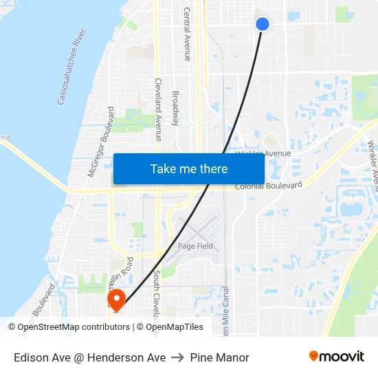 Edison Ave @ Henderson Ave to Pine Manor map