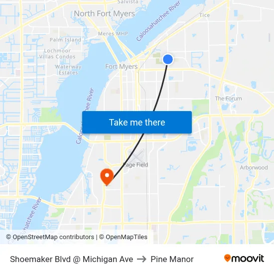 Shoemaker Blvd @ Michigan Ave to Pine Manor map