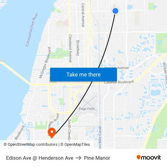 Edison Ave @ Henderson Ave to Pine Manor map