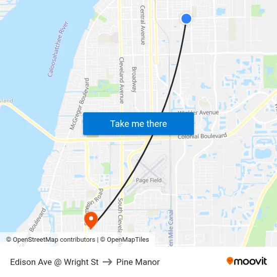 Edison Ave @ Wright St to Pine Manor map