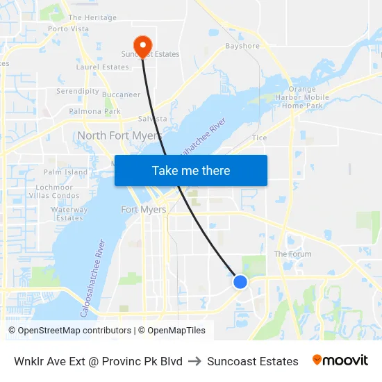 Wnklr Ave Ext @ Provinc Pk Blvd to Suncoast Estates map