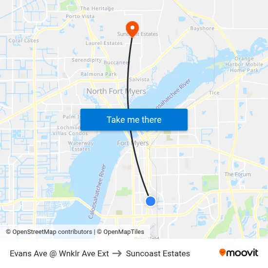 Evans Ave @ Wnklr Ave Ext to Suncoast Estates map