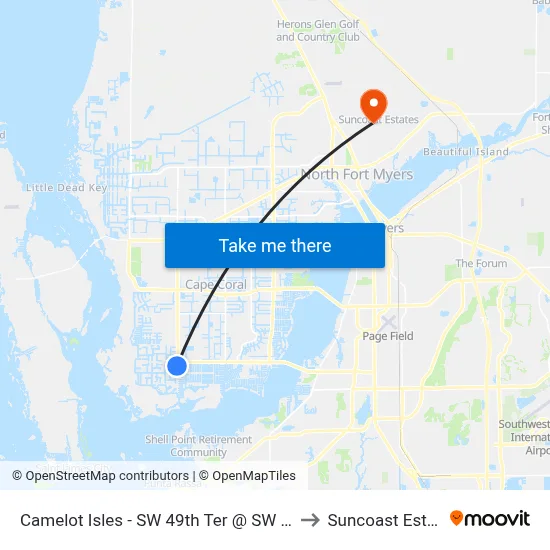 Camelot Isles - SW 49th Ter @ SW 16th Pl to Suncoast Estates map