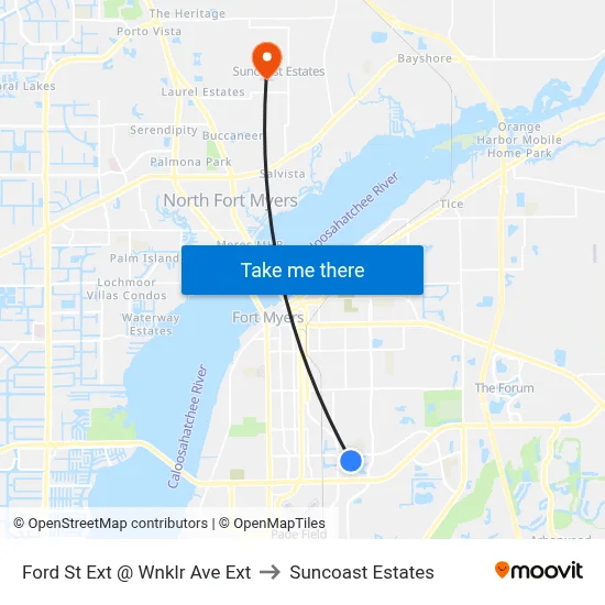 Ford St Ext @ Wnklr Ave Ext to Suncoast Estates map