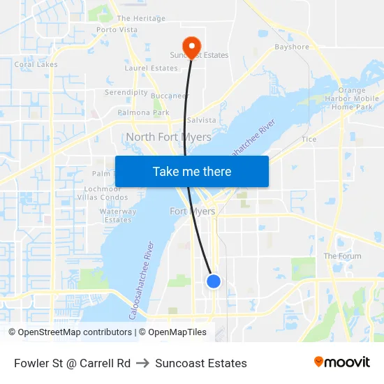 Fowler St @ Carrell Rd to Suncoast Estates map