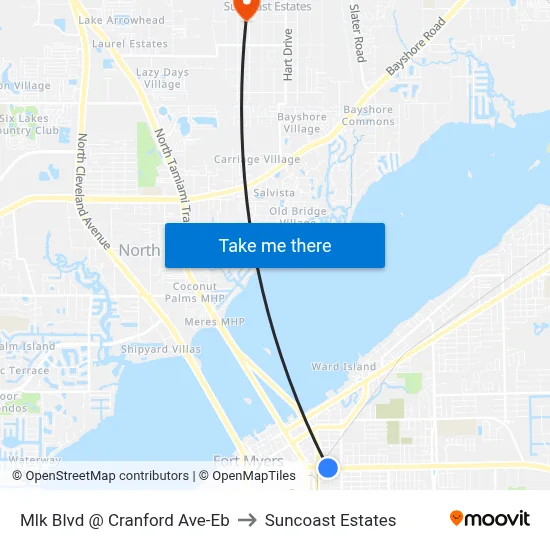 Mlk Blvd @ Cranford Ave-Eb to Suncoast Estates map