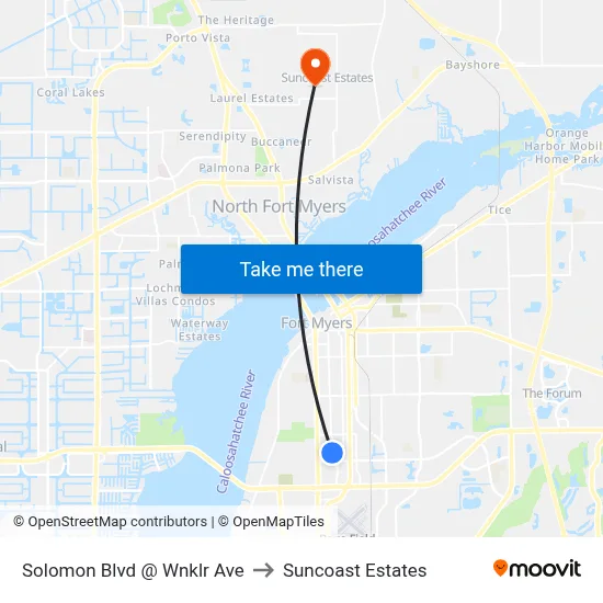 Solomon Blvd @ Wnklr Ave to Suncoast Estates map