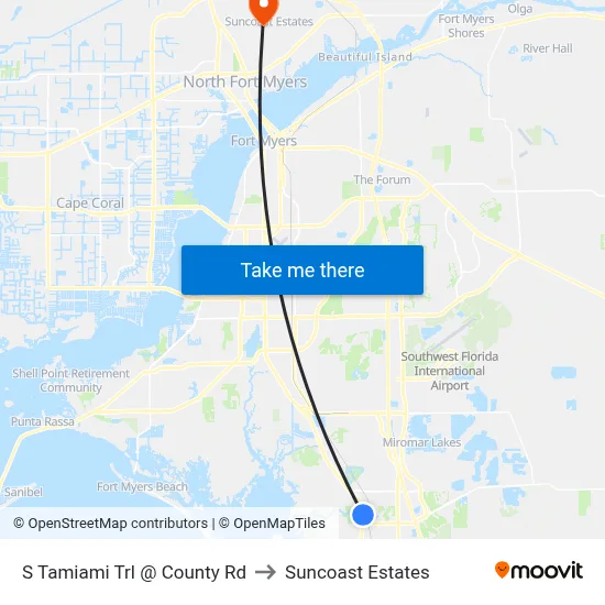S Tamiami Trl @ County Rd to Suncoast Estates map