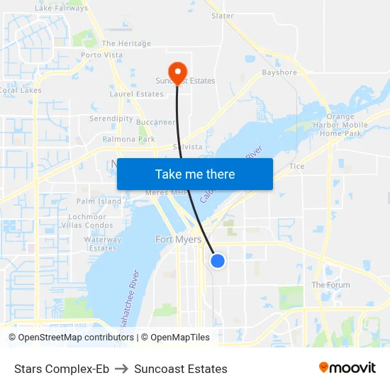 Stars Complex-Eb to Suncoast Estates map
