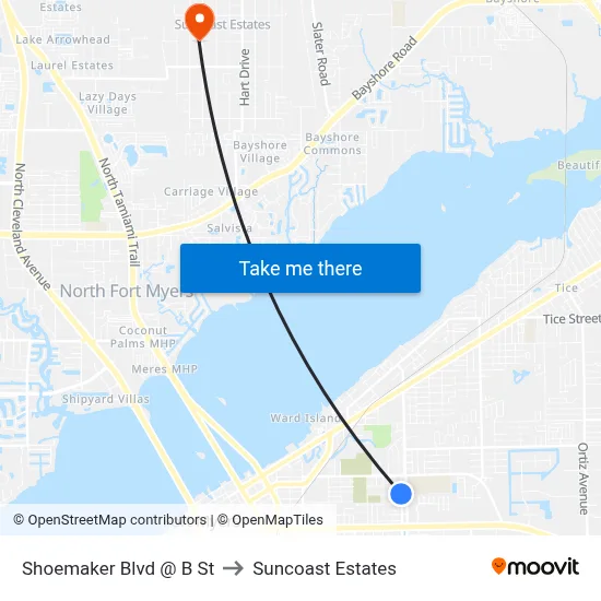 Shoemaker Blvd @ B St to Suncoast Estates map
