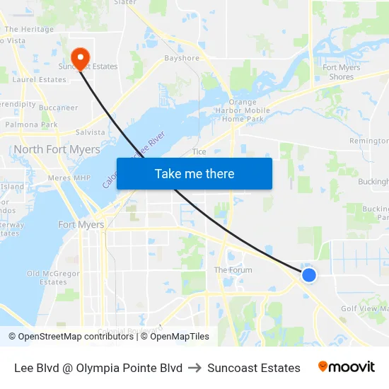 Lee Blvd @ Olympia Pointe Blvd to Suncoast Estates map