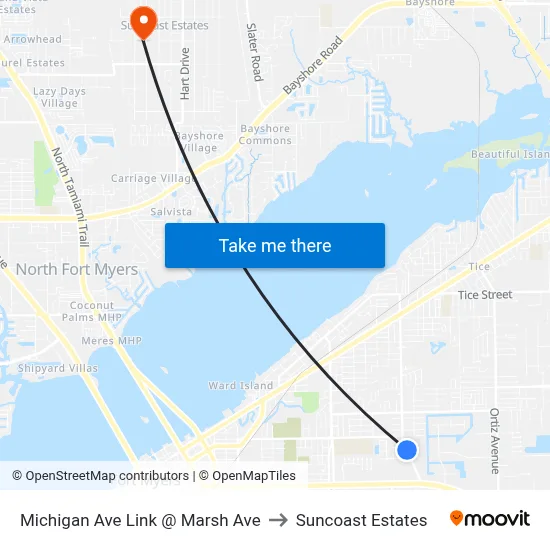 Michigan Ave Link @ Marsh Ave to Suncoast Estates map
