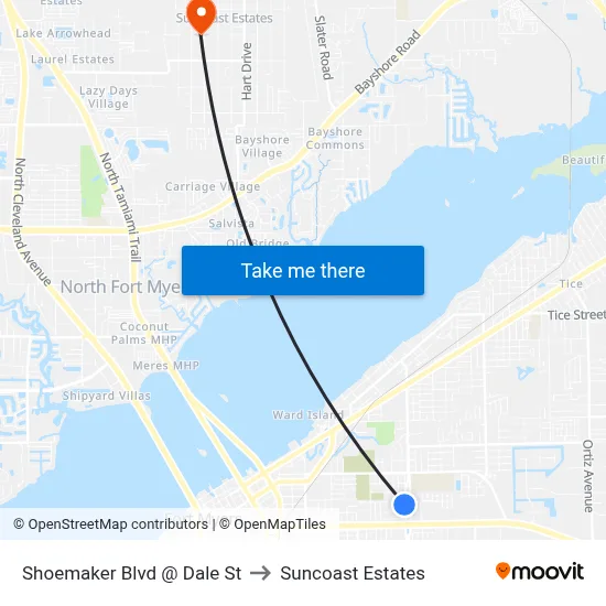 Shoemaker Blvd @ Dale St to Suncoast Estates map