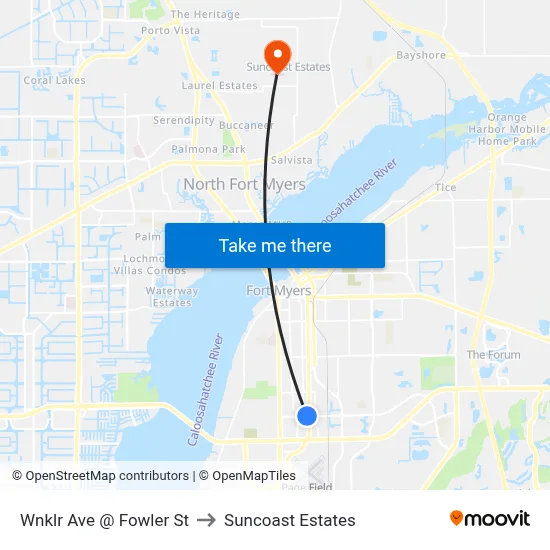 Wnklr Ave @ Fowler St to Suncoast Estates map