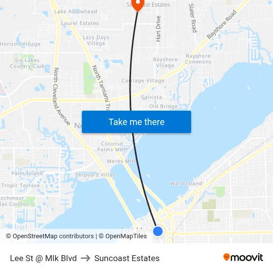 Lee St @ Mlk Blvd to Suncoast Estates map
