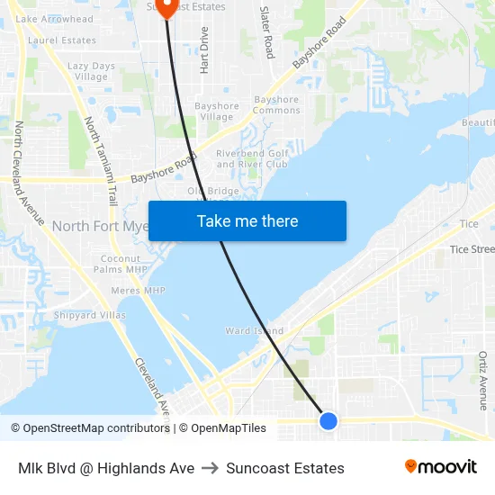 Mlk Blvd @ Highlands Ave to Suncoast Estates map