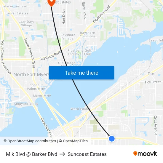 Mlk Blvd @ Barker Blvd to Suncoast Estates map