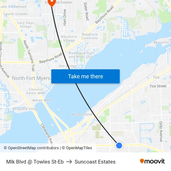 Mlk Blvd @ Towles St-Eb to Suncoast Estates map