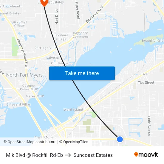 Mlk Blvd @ Rockfill Rd-Eb to Suncoast Estates map